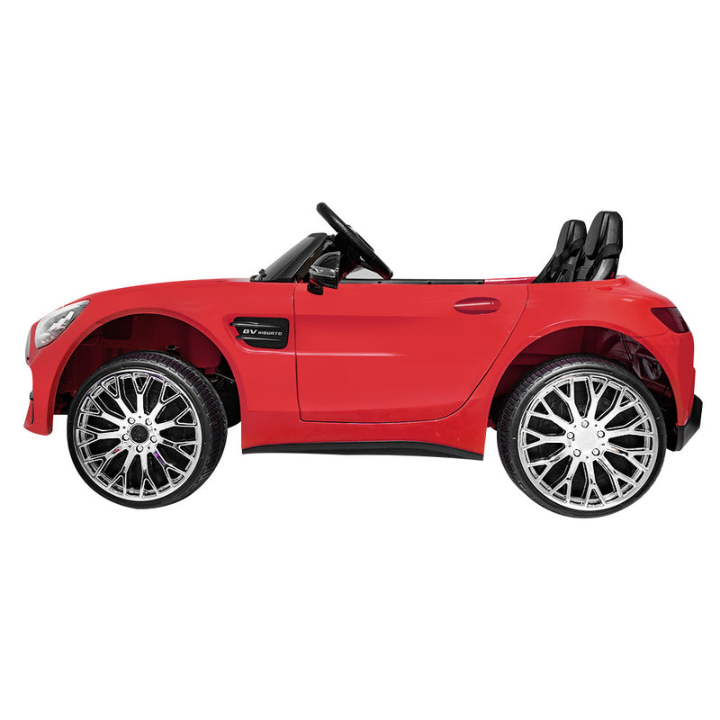12V Red 2-Seater Ride-On Car with Power Wheels, Remote Control, Bluetooth, and LED Lights Magic Cars 12