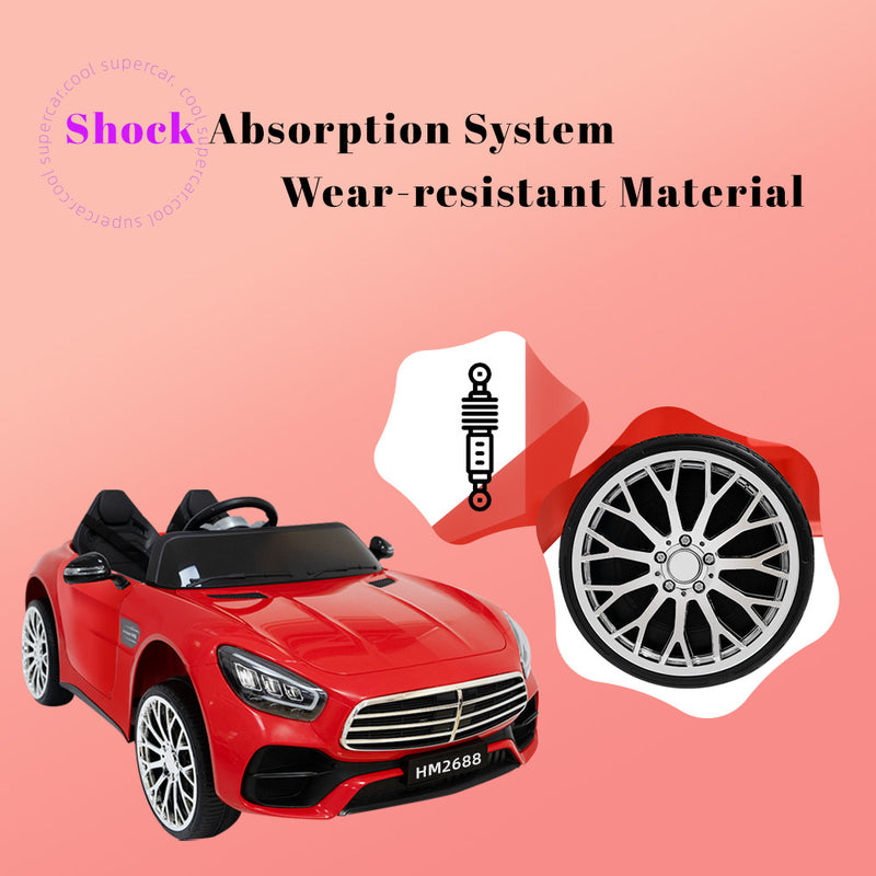 12V Red 2-Seater Ride-On Car with Power Wheels, Remote Control, Bluetooth, and LED Lights Magic Cars 5