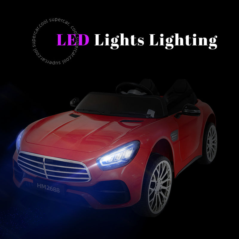 12V Red 2-Seater Ride-On Car with Power Wheels, Remote Control, Bluetooth, and LED Lights Magic Cars 8