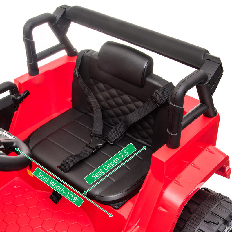 12V Red Battery-Powered Ride-On Electric Toy Truck with Remote Control for Kids Magic Cars 12