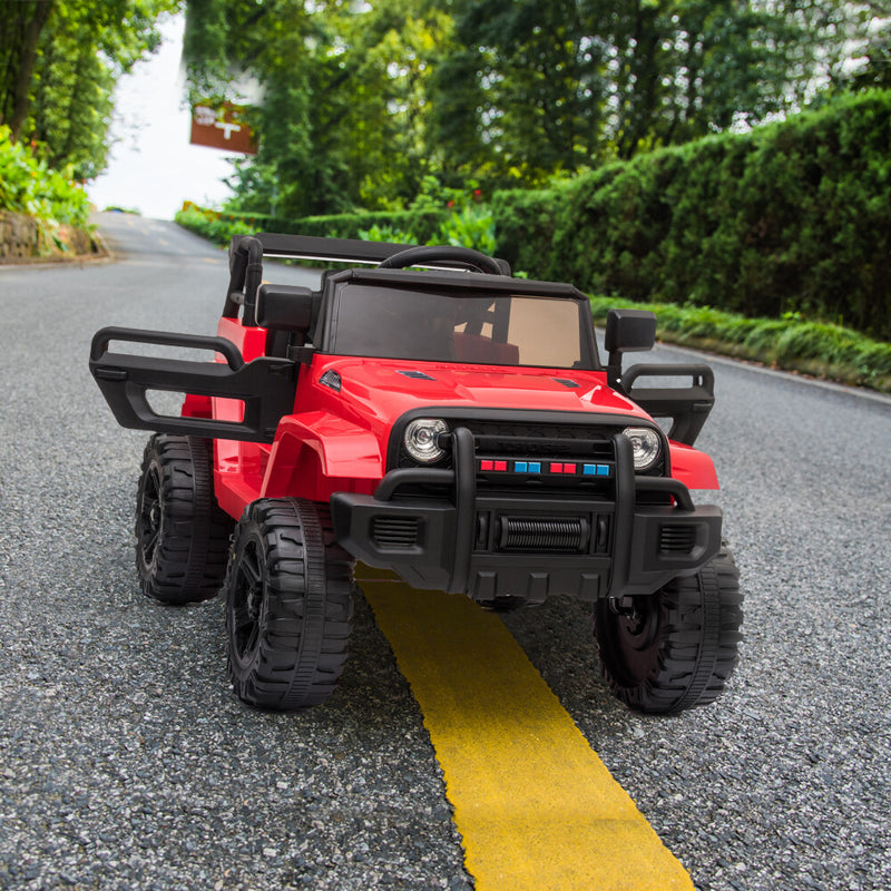 12V Red Battery-Powered Ride-On Electric Toy Truck with Remote Control for Kids Magic Cars 1