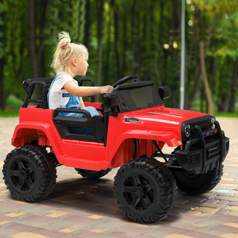12V Red Battery-Powered Ride-On Electric Toy Truck with Remote Control for Kids Magic Cars 2