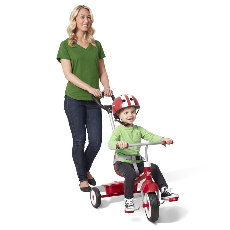 Red 3-in-1 Stroll 'n' Trike Kids Bike with Adjustable Seat and 3-Stage Growth Design Magic Cars 3