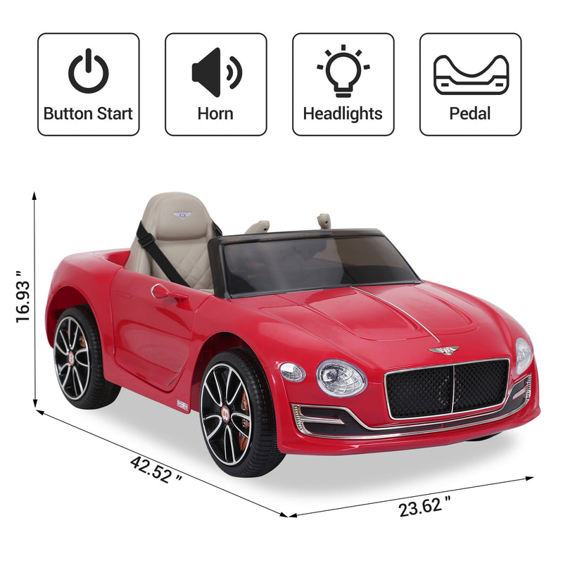 Red Bentley-Style 12V Electric Kids Ride-On Car with Remote Control and LED Lights Magic Cars 1