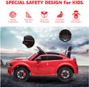 Red Electric Ride-On Car for Kids with Safety Belt, Parent Remote Control, and Music Magic Cars 2
