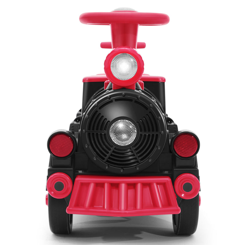 Large Red 12V Electric 2-Seater Kids Ride-On Train with Carriage, Music, Lights, and USB Magic Cars 14