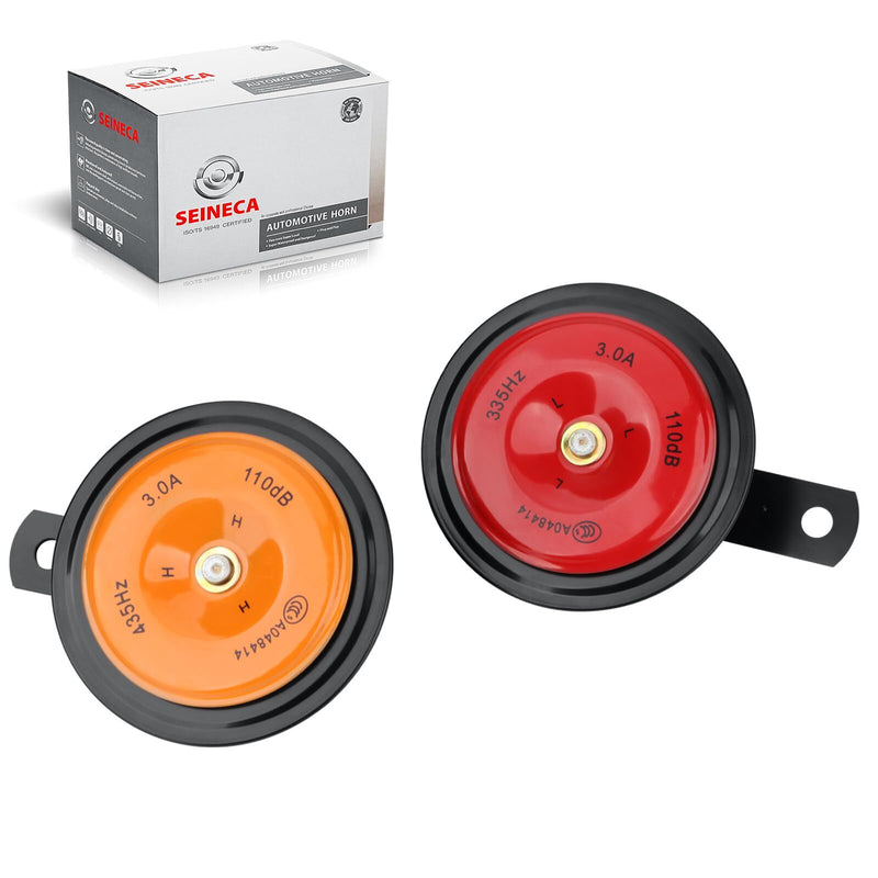 ROEN(ロエン) スカルヘッドスピーカー 12V Waterproof Universal Electric Car Horn Kit Red and Orange 125dB Lo