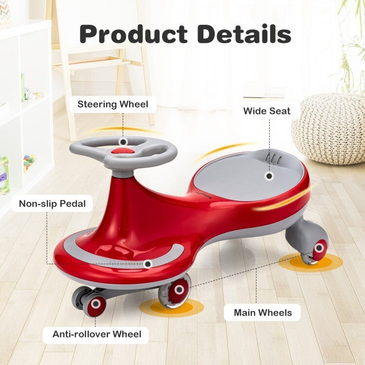 Red Toddler Wiggle Ride-On Car with Flashing Wheels for Children Magic Cars 8