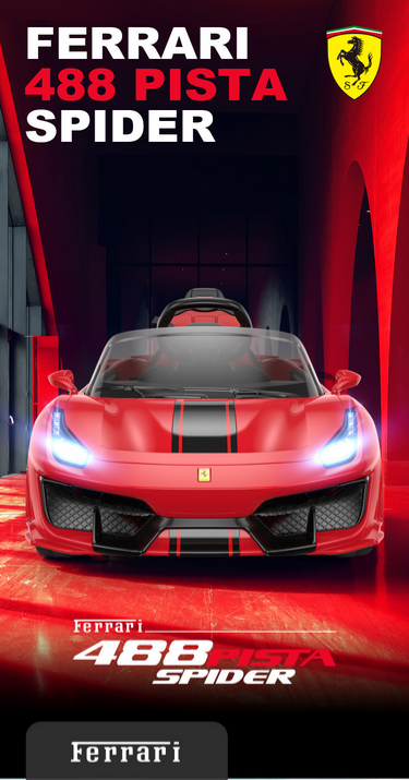 Ferrari Ride On Electric Car For Children W/Magic Cars® Wireless Parental Control