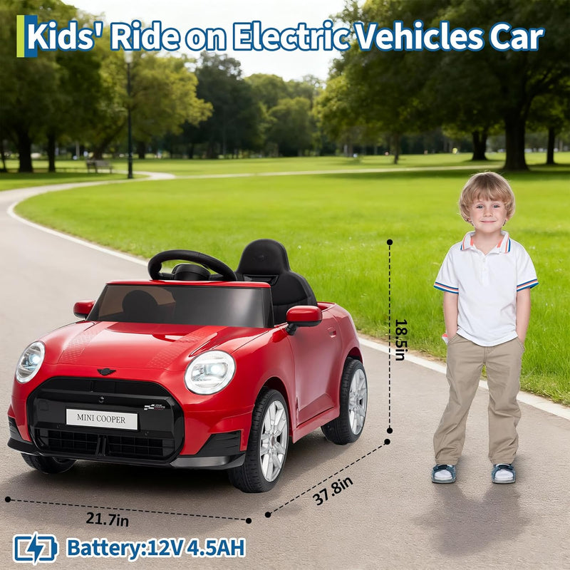 Mini Cooper Ride Electric Car For Children W/Magic Cars® Wireless Pare