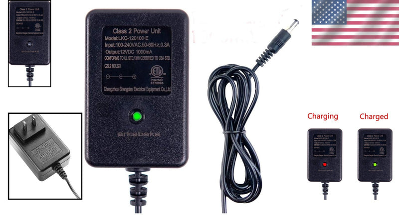 12 Volt Charger with Charging Indicator Light for Electric Ride-On Toys Magic Cars 1