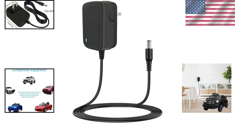 12V Power Adapter for Ride-On Toys with Short Circuit Protection Magic Cars 1
