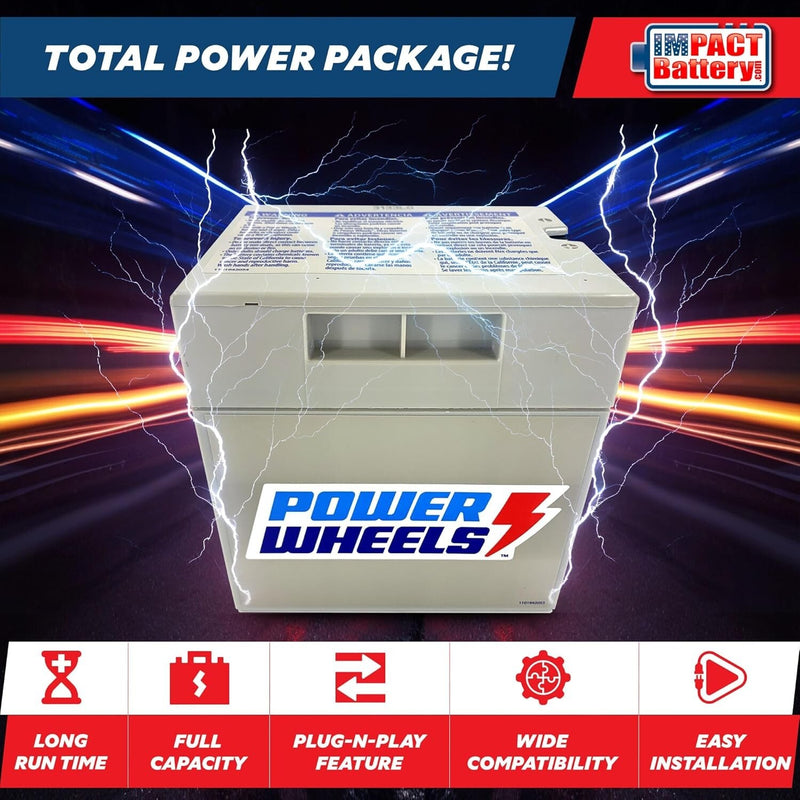 12V Rechargeable Replacement Battery for Power Wheels 00801-1869 & 00801-0638 Magic Cars 6