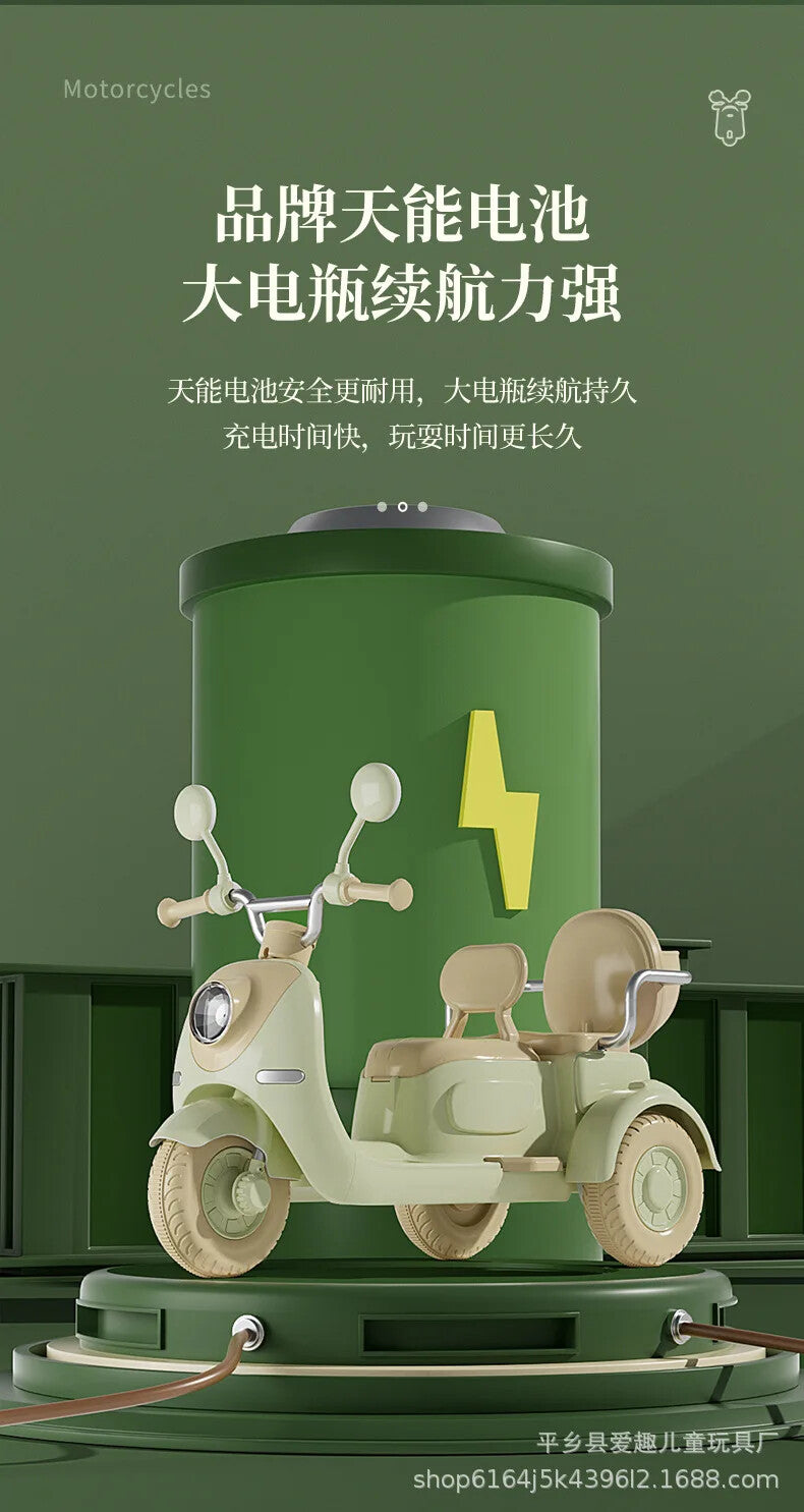 Remote Control Two-Person Electric Three-Wheel Motorcycle Toy for Children Magic Cars 16