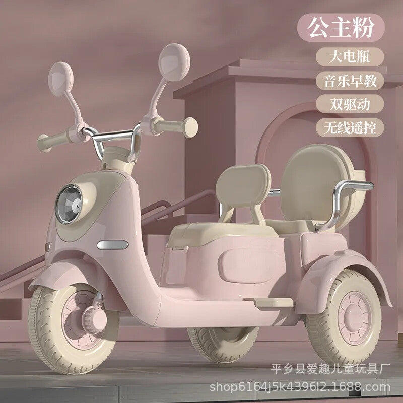 Remote Control Two-Person Electric Three-Wheel Motorcycle Toy for Children Magic Cars 7