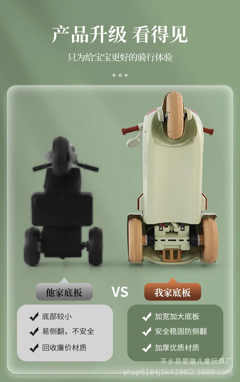 Remote Control Two-Person Electric Three-Wheel Motorcycle Toy for Children Magic Cars 9