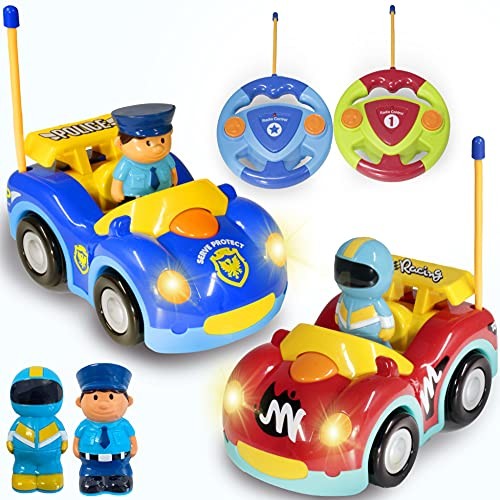 Remote Control Cartoon Police and Race RC Radio Control Cars Toy Set Magic Cars 1