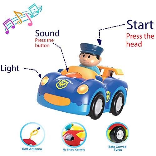 Remote Control Cartoon Police and Race RC Radio Control Cars Toy Set Magic Cars 2