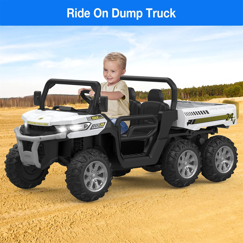 Remote Control Electric Ride-On Dump Truck Toy for Kids with Functional Dump Bed Magic Cars 2