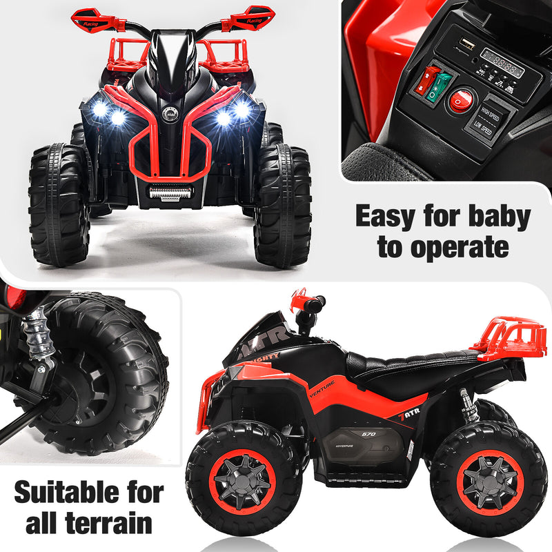 Electric Remote Control Four-Wheeler Ride-On Toy for Kids with Music, LED Lights, and USB Charging Magic Cars 1