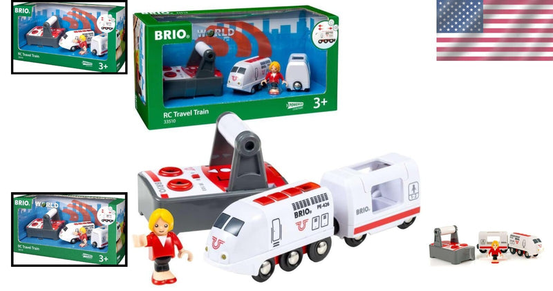 Remote Control Kids Toy Train with Light and Sound Compatible with Wooden Tracks Magic Cars 1