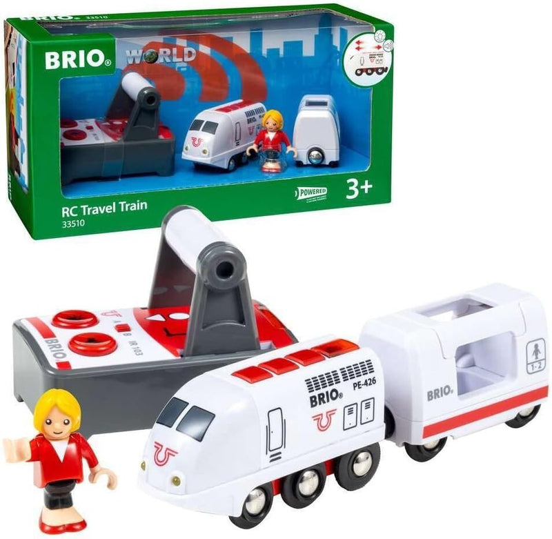 Remote Control Kids Toy Train with Light and Sound Compatible with Wooden Tracks Magic Cars 2