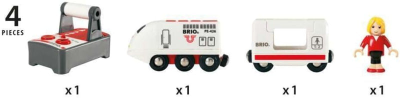 Remote Control Kids Toy Train with Light and Sound Compatible with Wooden Tracks Magic Cars 9
