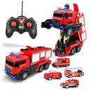 Remote Control Fire Truck Toy Set with LED Lights and Sound - 3 Small Fire Trucks Magic Cars Variant 0