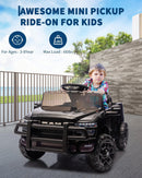 Remote-Controlled RAM 12V Ride-On Truck with Spring Suspension and LED Music for Kids Magic Cars 5