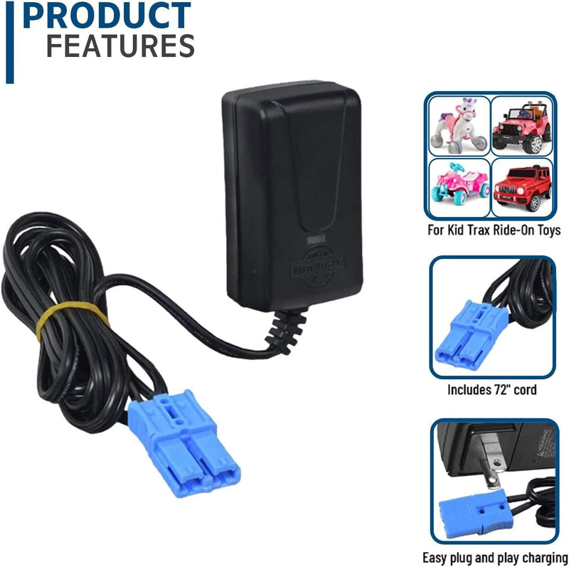 Replacement 12V Battery Charger for Kid Trax Ride-On Vehicle Lightweight and Compact Magic Cars 3