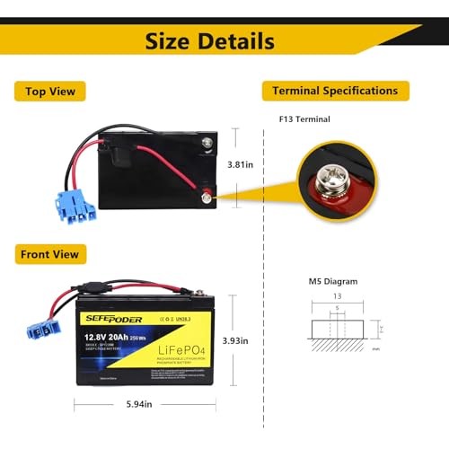 12V 20Ah Replacement Battery Compatible with Peg Perego 12 Volt Ride-On Toys Magic Cars 2