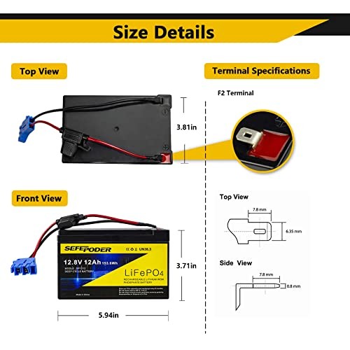 batterie peg perego 12v 12ah 12V 12Ah Replacement Battery Compatible with Peg Perego Toy Vehicles Free Warranty 1 Year