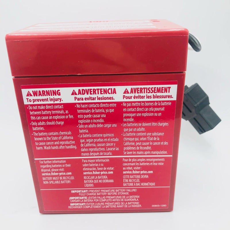 Replacement Battery for Barbie Corvette Power Wheels Compatible with Fisher Price Magic Cars 5