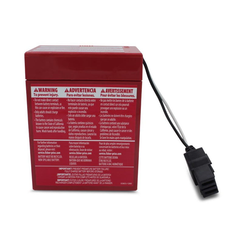 Replacement Power Wheels Battery for Barbie Corvette Compatible with Fisher-Price Models Magic Cars 4