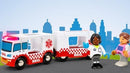 Emergency Rescue Train Set with Battery-Powered Lights, Sounds, and Paramedic Figure Magic Cars 2