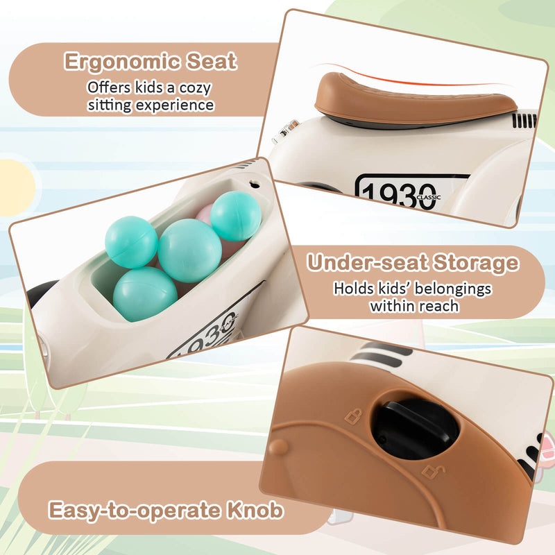 Retro Kids Sit-to-Stand Ride-On Vehicle with Functional Steering Wheel Magic Cars 5