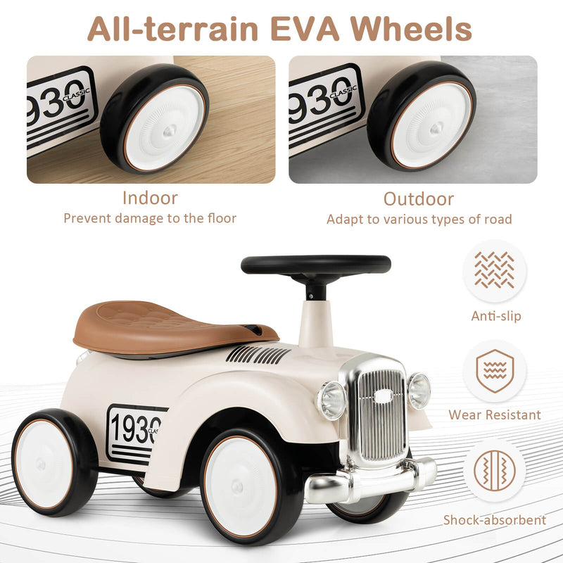 Retro Kids Sit-to-Stand Ride-On Vehicle with Functional Steering Wheel Magic Cars 6