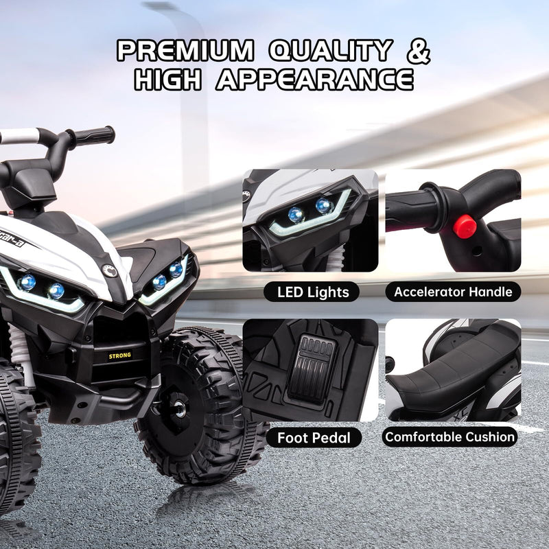 12V Battery-Powered Electric Kids ATV Quad with Remote Control Toy Vehicle Magic Cars 4