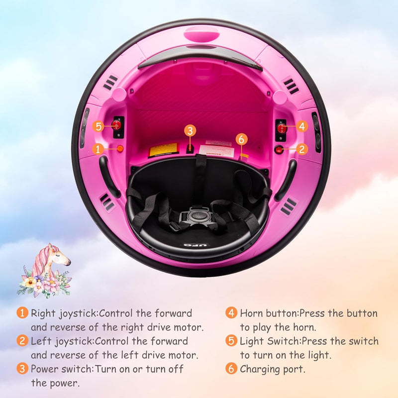 12V Electric Ride-On Bumper Car for Toddlers with Remote Control and Safety Belt Magic Cars 4