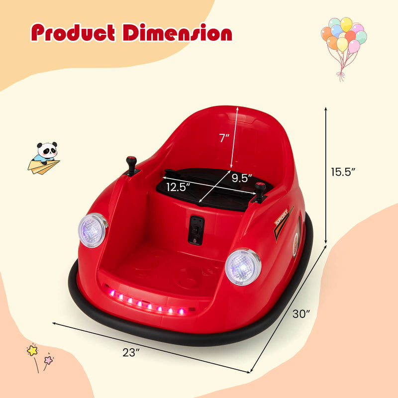 Kids Ride-On Bumper Car with Remote Control, 360-Degree Spin and LED Lights Magic Cars 1