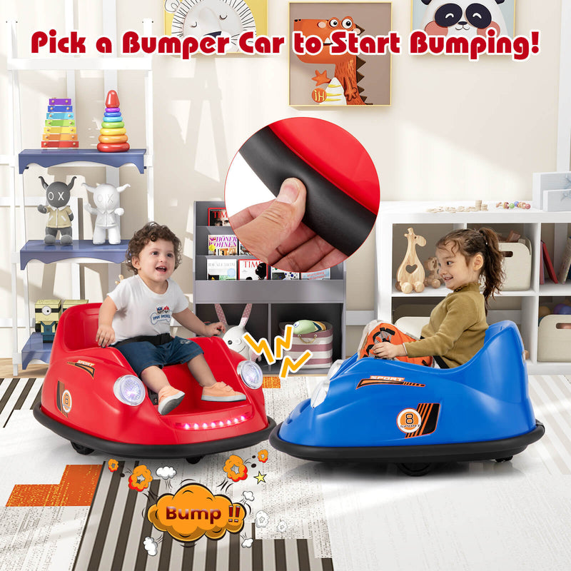 Kids Ride-On Bumper Car with Remote Control, 360-Degree Spin and LED Lights Magic Cars 3
