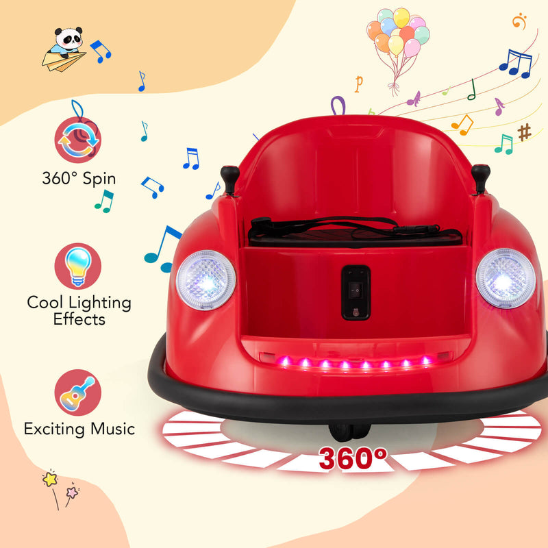 Kids Ride-On Bumper Car with Remote Control, 360-Degree Spin and LED Lights Magic Cars 6