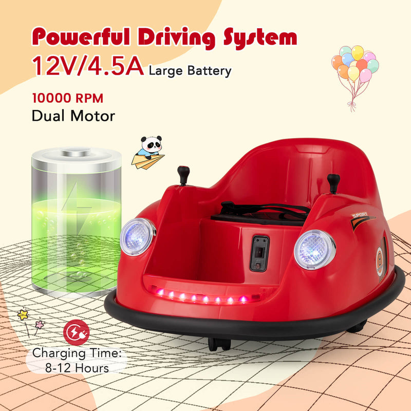 Kids Ride-On Bumper Car with Remote Control, 360-Degree Spin and LED Lights Magic Cars 7