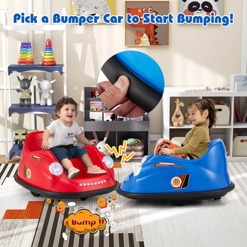 Kids Ride-On Bumper Car with Remote Control, 360-Degree Spin and LED Lights Magic Cars 3