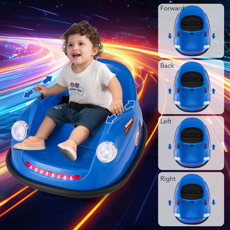 Kids Ride-On Bumper Car with Remote Control, 360-Degree Spin and LED Lights Magic Cars 9