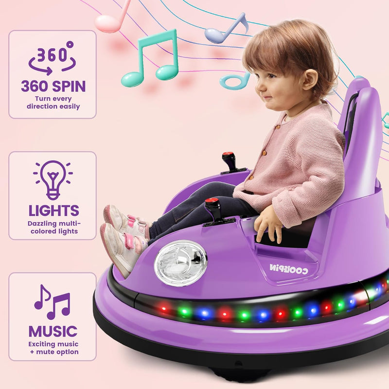 12V Ride-On Bumper Car for Toddlers with Parent Remote Control and 2-Speed Settings Magic Cars 2