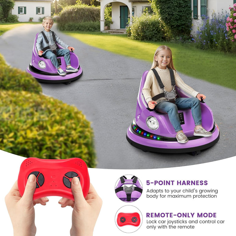 12V Ride-On Bumper Car for Toddlers with Parent Remote Control and 2-Speed Settings Magic Cars 3