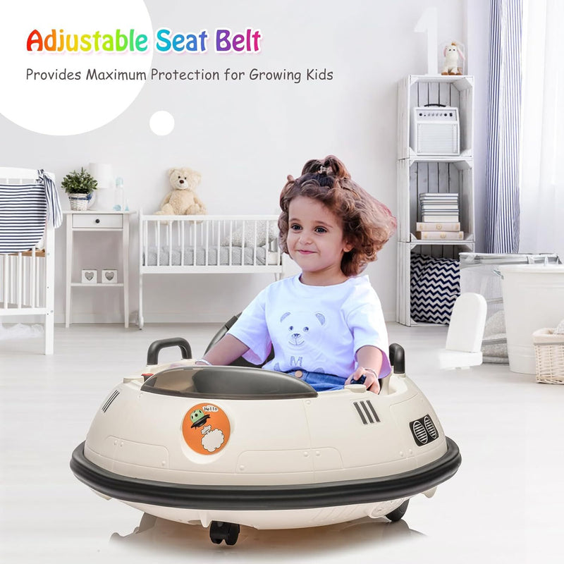 Ride-On Bumper Car with Remote Control, Safety Belt, Music, Flashing Lights, and 360-Degree Spin Magic Cars 6