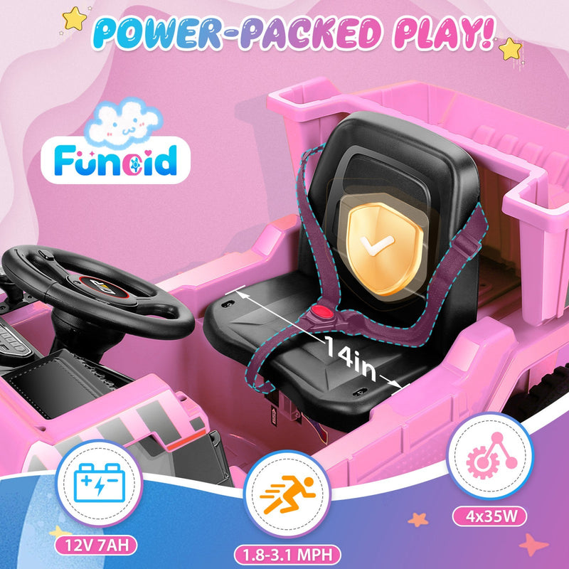 12V Electric Ride-On Dump Truck for Kids with Functional Dump Bed Magic Cars 2