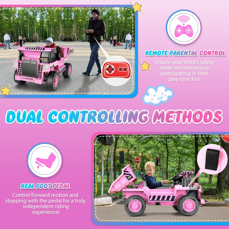 12V Electric Ride-On Dump Truck for Kids with Functional Dump Bed Magic Cars 5